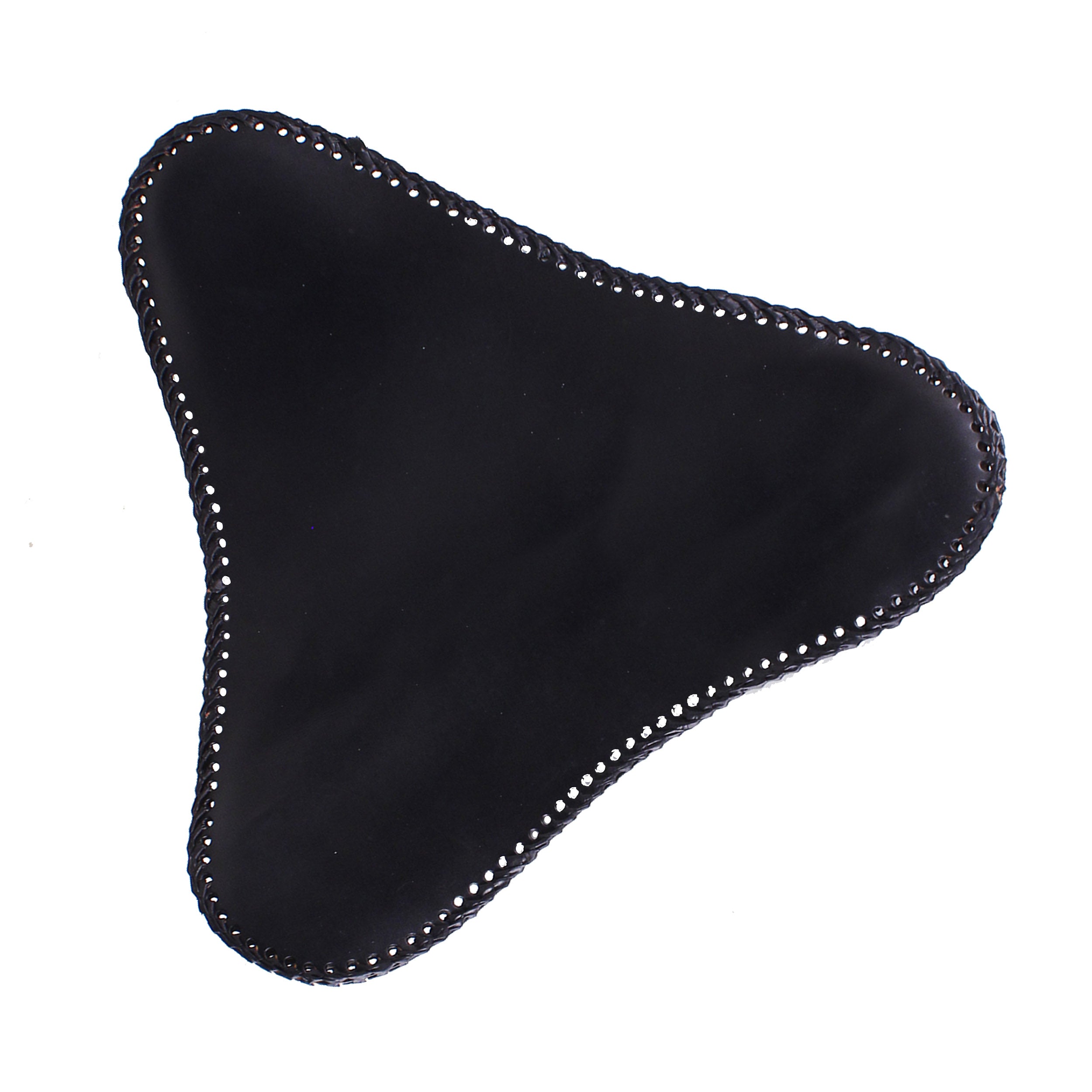 Triangular Black Leather Foot Stool Flap