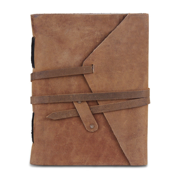 Plain Light Brown Leather Journal Notebook