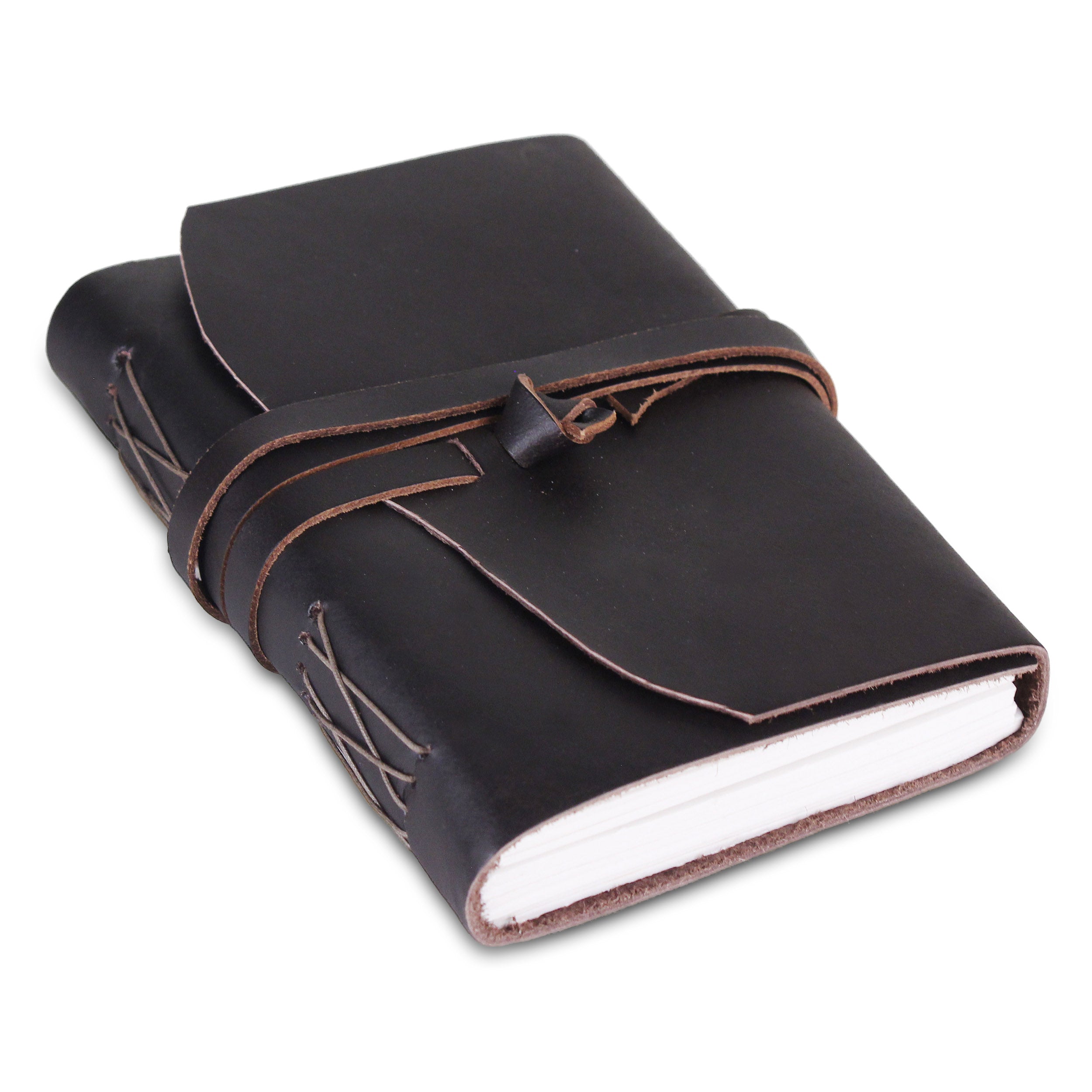 Plain Leather Notebook Journal with Leather Strap