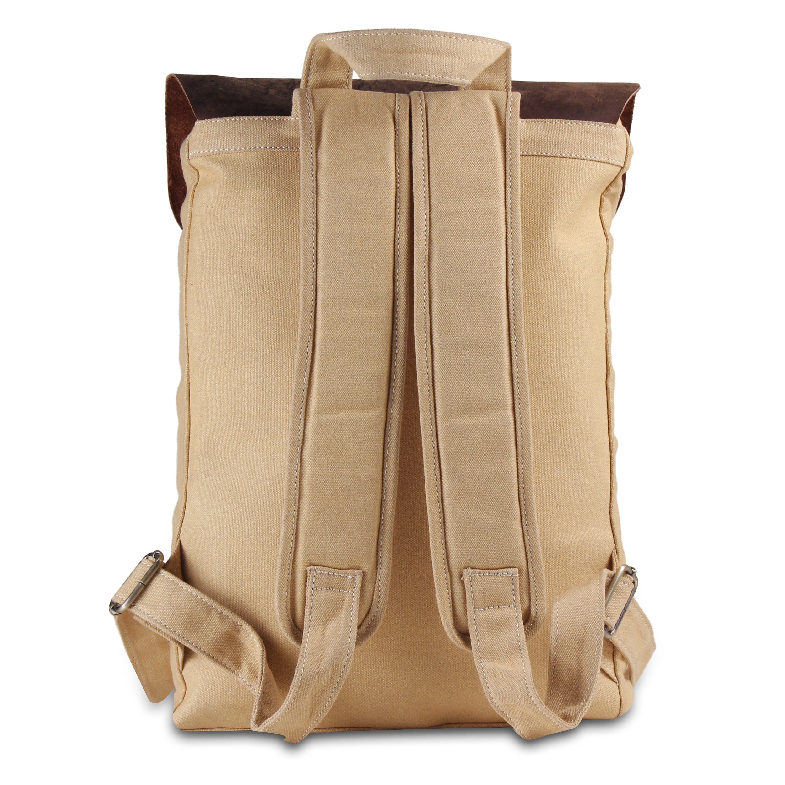 Leather Canvas Backpack Bag with Adjustable Padded Strap
