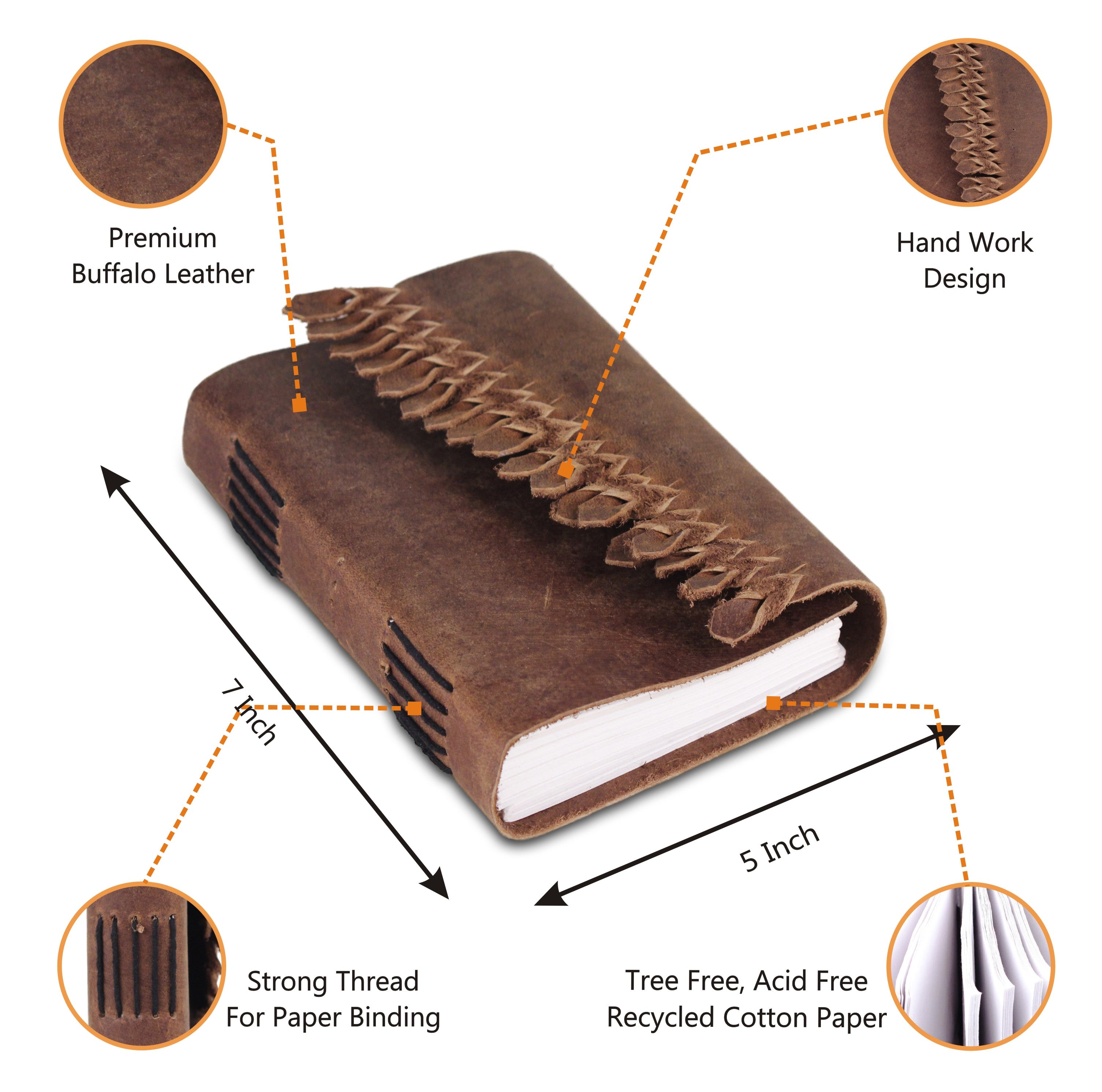 Features of Genuine Full Grain Leather Notebook Journal