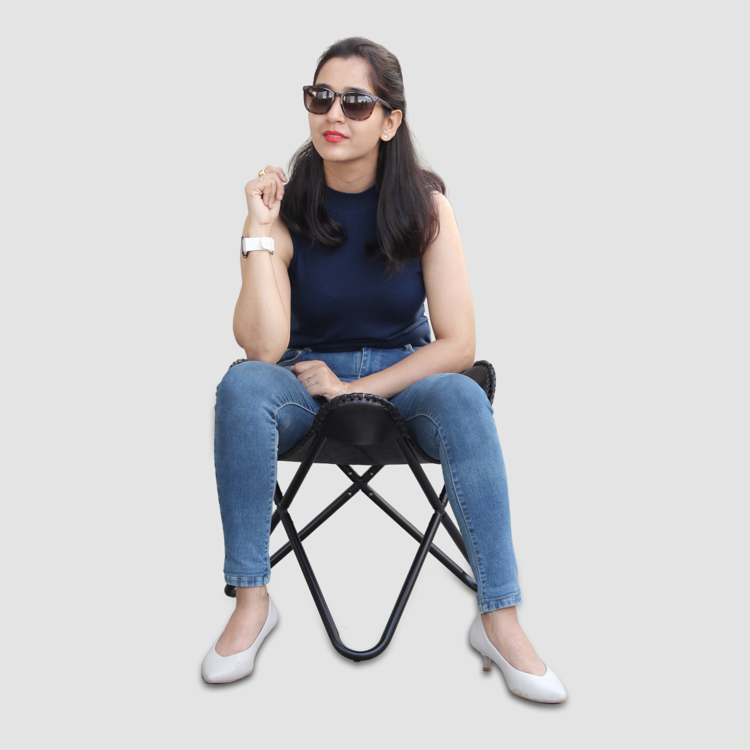 Amazon Sitting on Leather Butterfly Flap Foot Stool