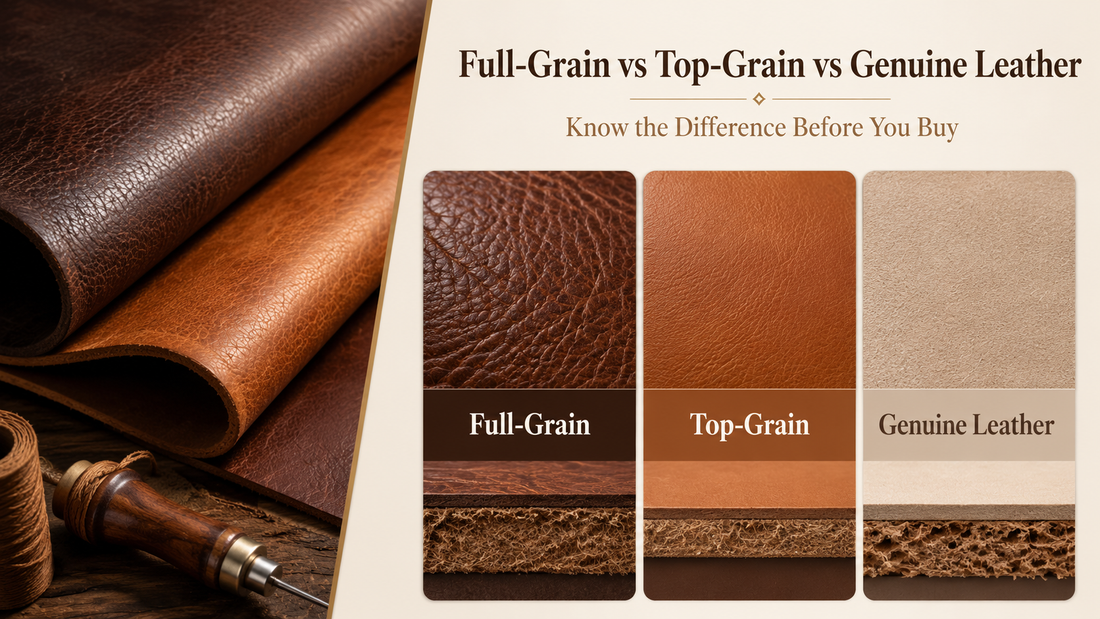 Full Grain vs Top Grain vs Genuine Leather: The Complete Guide