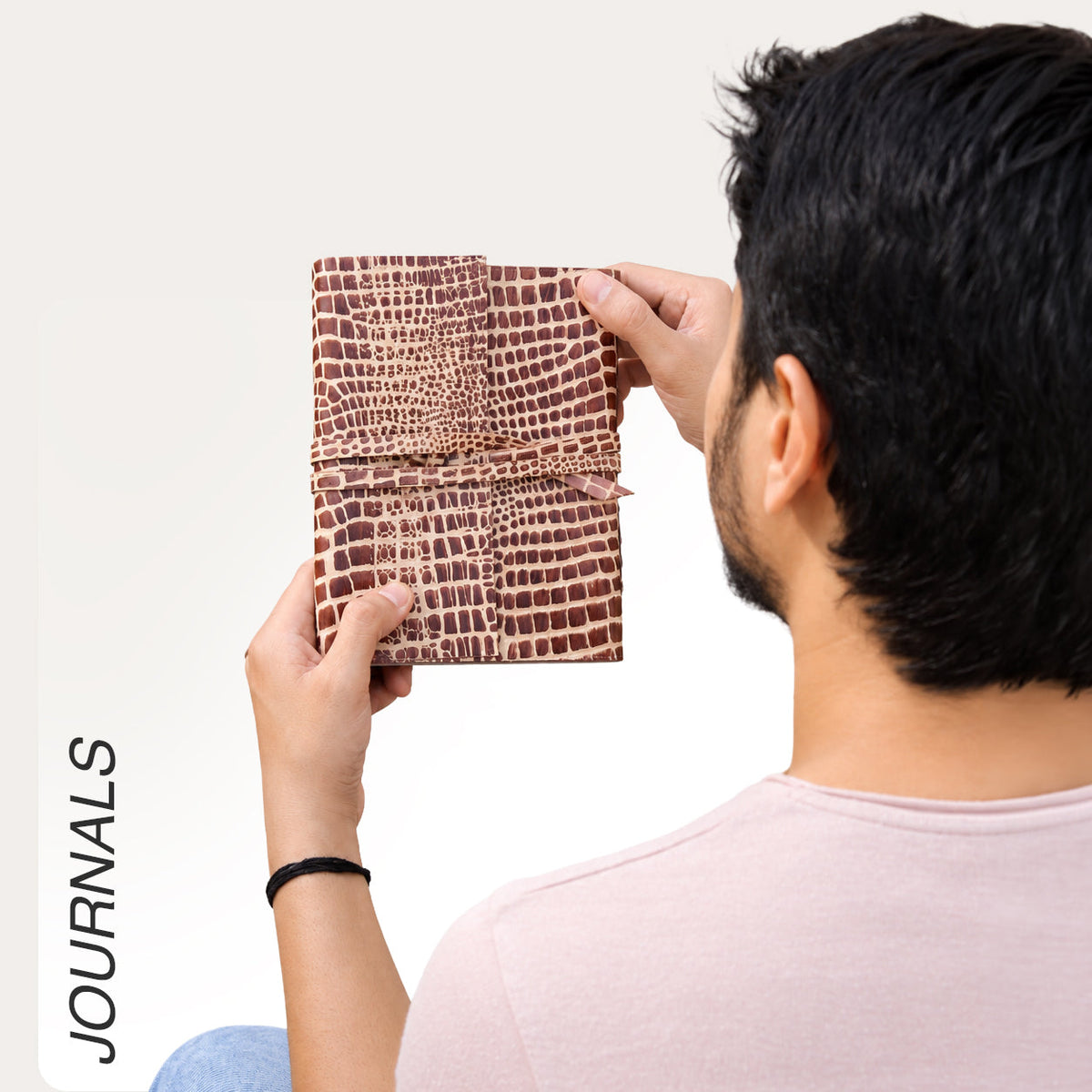 Brown Leather Journal with Brown Background.