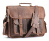 Handmade World Brown Leather Messenger Bag with 2 front pocket, 2 side pocket and shoulder strap with white background