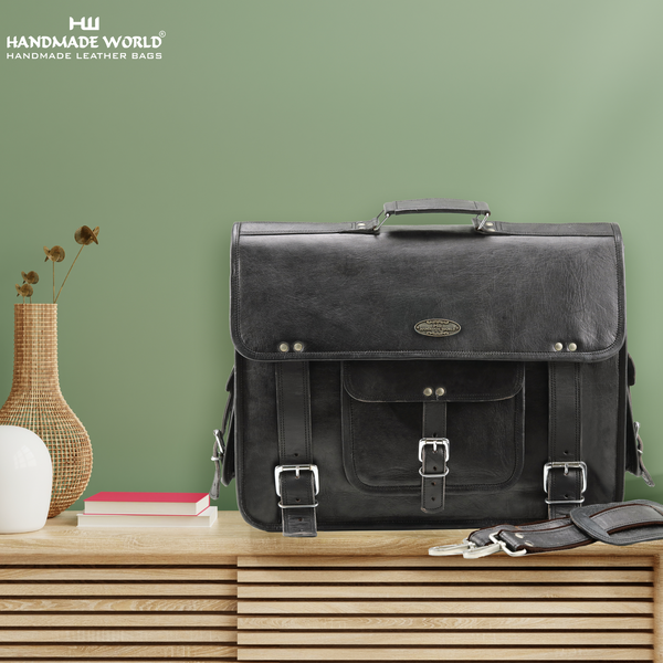 Handmade world 2025 leather messenger bag