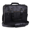 High Quality Genuine Full Grain Black Leather Briefcase Messenger Bag With Top Handle