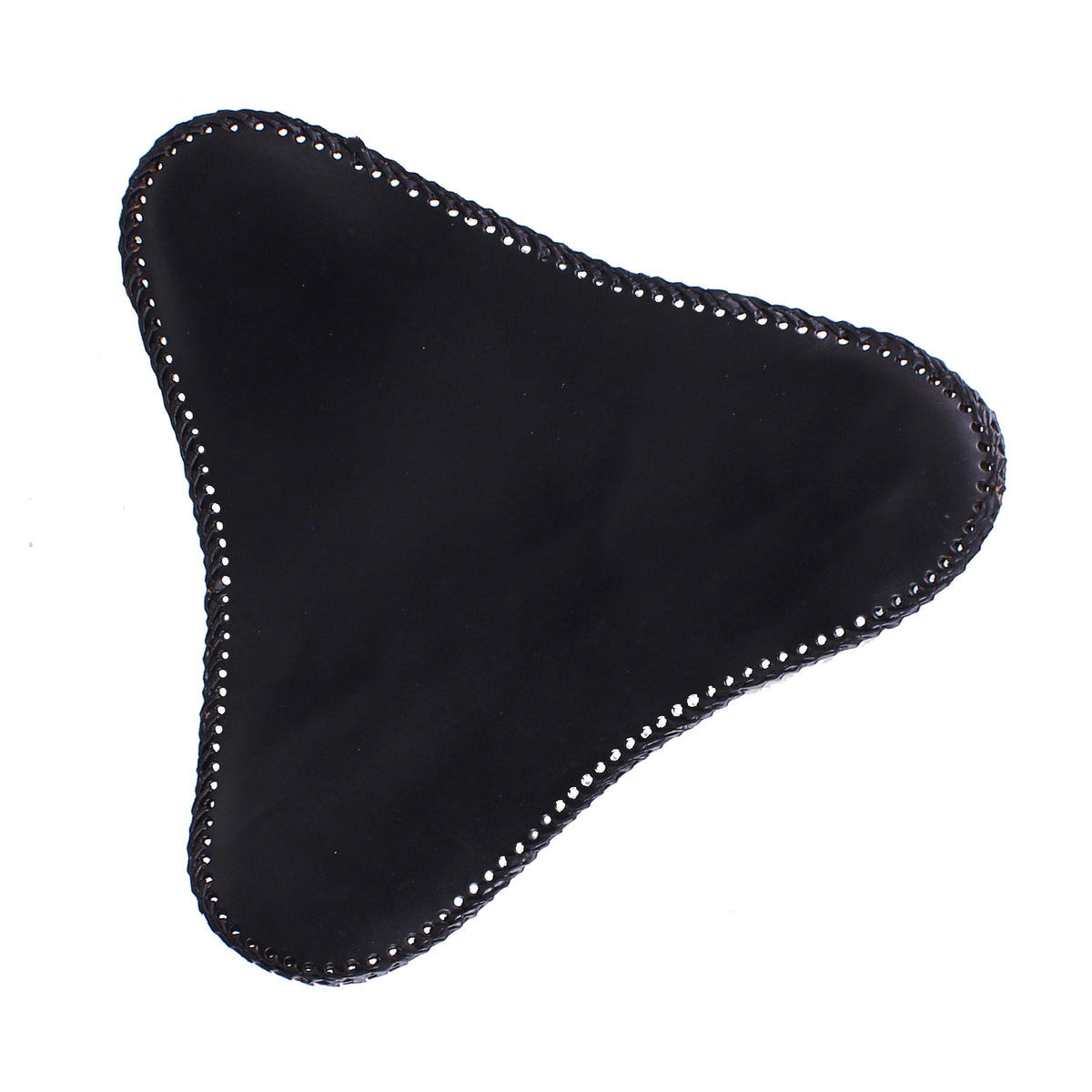 Triangular Black Leather Foot Stool Flap