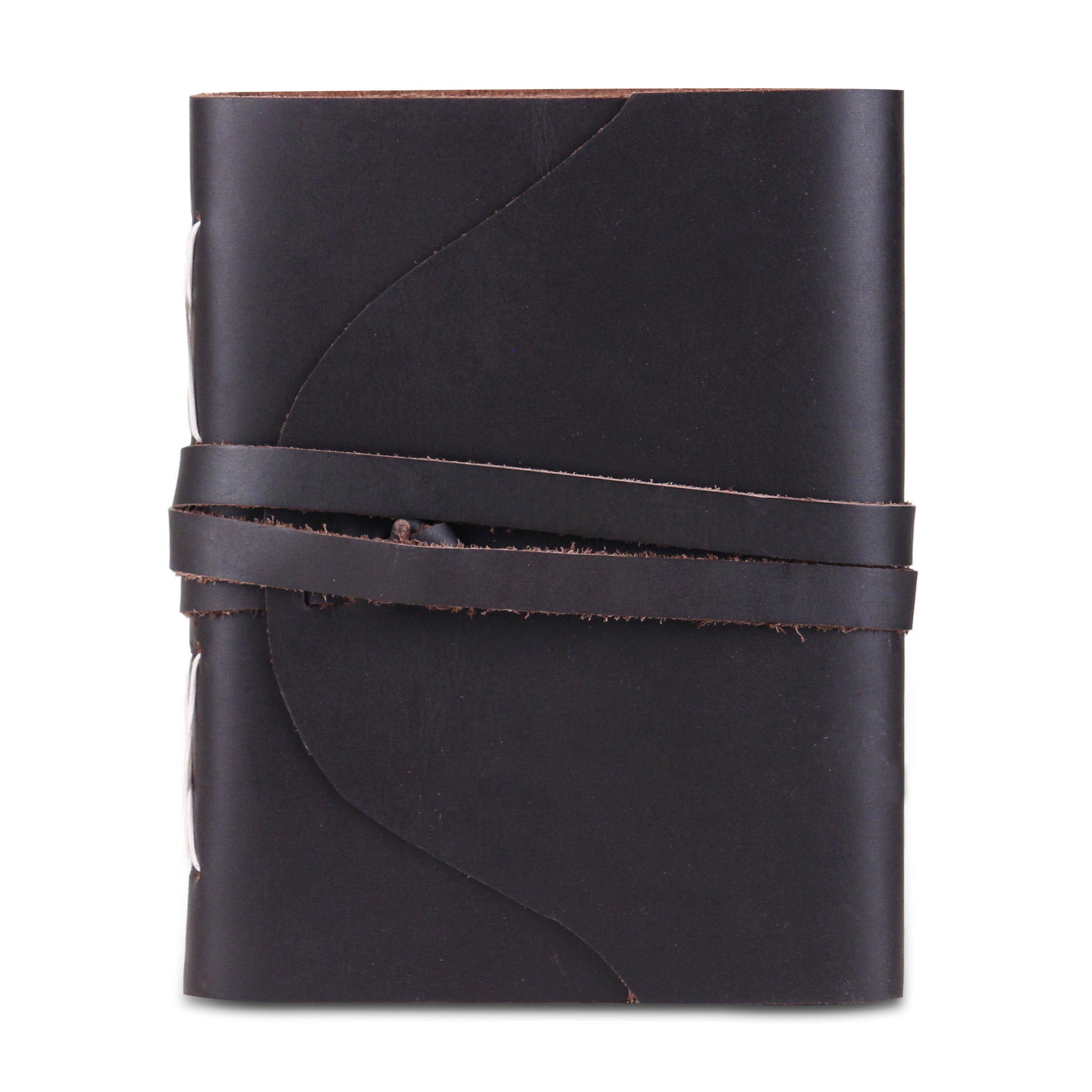 Plain Black Leather Journal Notebook