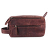 Brown Leather Unisex Toiletry Bag