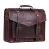 Front 3D View of Genuine Leather Messenger Laptop Bag