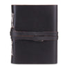 Black Plain Textured Leather Notebook Journal with Strap