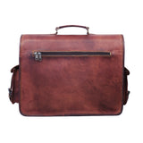 Back View of Full Grain Leather Messenger Briefcase Bag