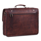 Posterior View of Genuine Leather Laptop Messenger Briefcase Bag