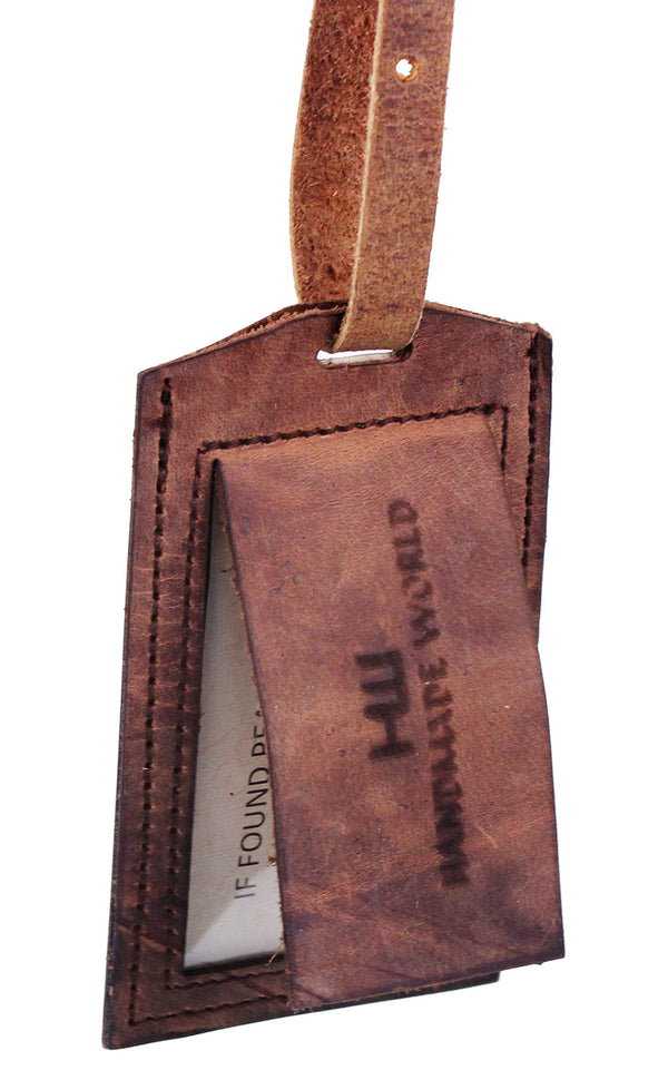 Leather Flap Name ID Tags for Bags