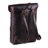 Posterior View of Commute Buffalo Leather Backpack