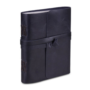 3D view of Plain Dark Blue Leather Notebook Journal
