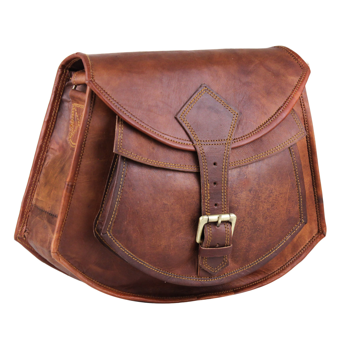 3D view of Genuine Leather Women's Shoulder bag with Adjustable Strap