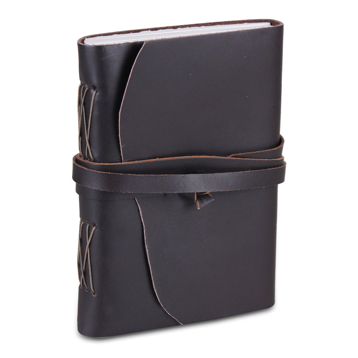 3D view of Plain Black Leather Notebook Journal