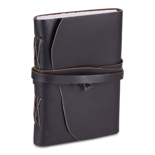 3D view of Plain Black Leather Notebook Journal