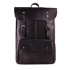 Front View of Full Grain Buffalo Leather Commute Backpack Bag