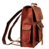 Leather Messenger Bag with Top Handle