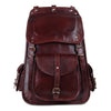 Front View of Leather Laptop Backpack By Handmade World with White Background