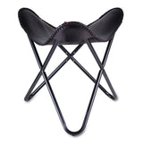 Genuine Leather Portable Foldable Butterfly Foot Stool