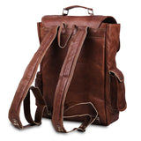 Back 3D view of Genuine Leather Backpack with Top Handle