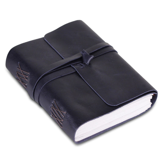 Plain Leather Notebook Journal with Leather Strap
