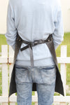 Posterior View of Genuine Black Leather Work Apron