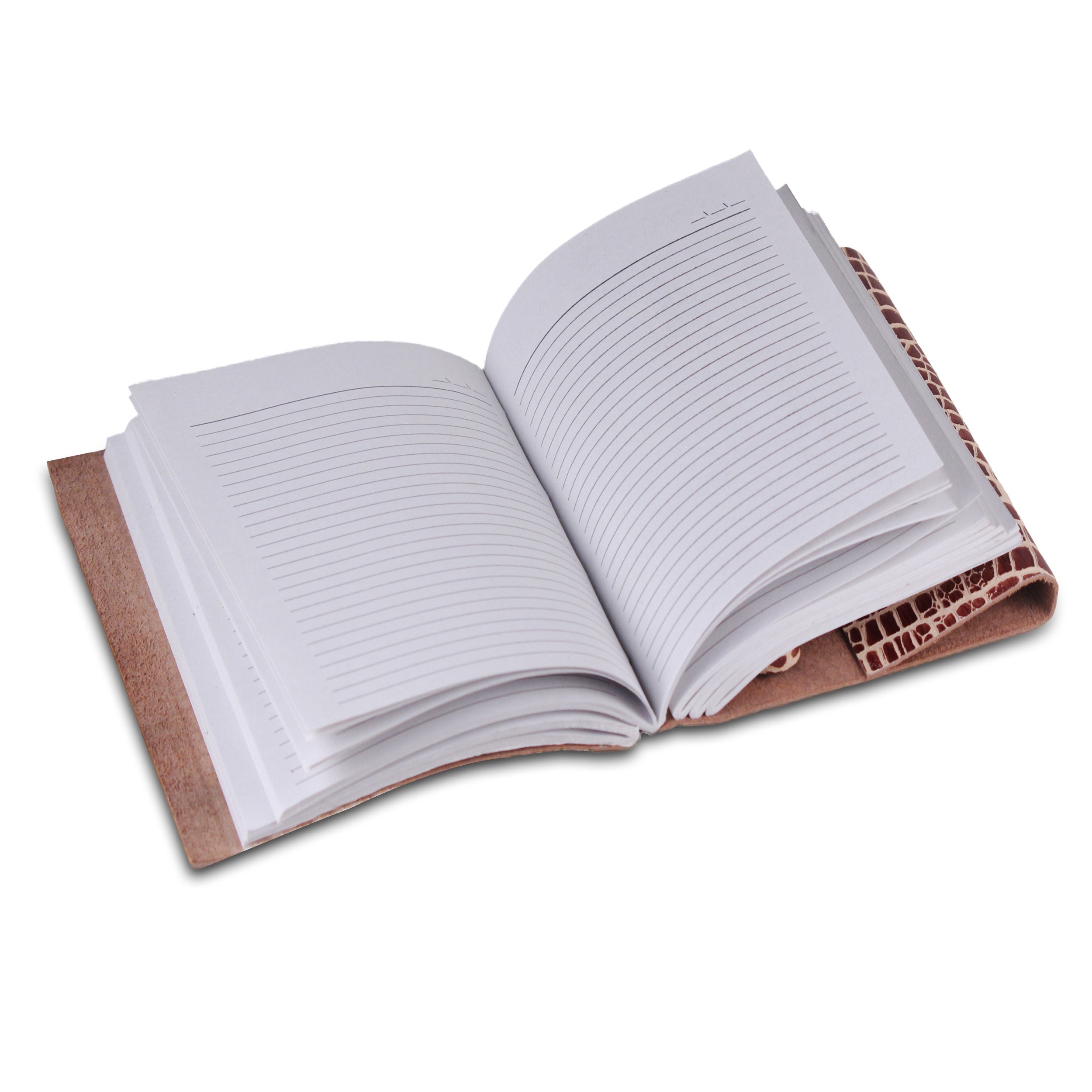 Open View of Genuine Leather Journal Notebook 