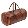 3D View of Large Leather Weekender Duffle Bag with Top Handle