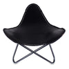 Front View of Leather Butterfly Flap Foot Stool