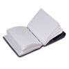 Open View of Dark Blue Leather Notebook Journal