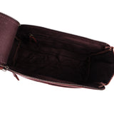Top Open View of Leather Toiletry Bag