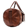 Side View of Large Leather Weekender Duffle Bag with Top Handle