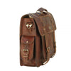 Genuine Leather Messenger Bag with Side Pockets