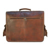 Back View of Full Grain Leather Messenger Bag with Top Handle