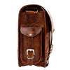 Brown Leather Messenger Bag with Side Pockets