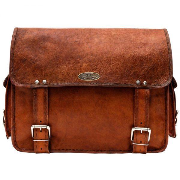 Genuine Large Vintage Leather Messenger Satchel Bag