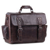 Front 3D view of Large Leather Messenger Backpack Bag with Top Handle
