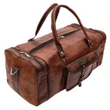 Genuine Leather Full Grain Weekender Duffle Bag with Top Handle