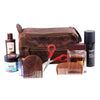 Multi Utility Leather Messenger Toiletry Bag with High Quality Zippers