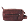 Front View of Leather Multi Utility Toiletry Bag