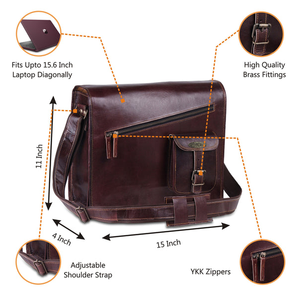 Features of Large Leather Cross Chain Messenger Satchel Bag
