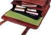 Open View of Leather Messenger Laptop Bag