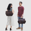 Models with Unisex Convertible Leather Messenger Backpack