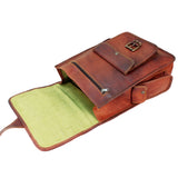 Leather Messenger Backpack Bag with Padded Strap  