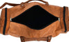 Open View of Full Grain Leather Messenger Bag with Top Handle